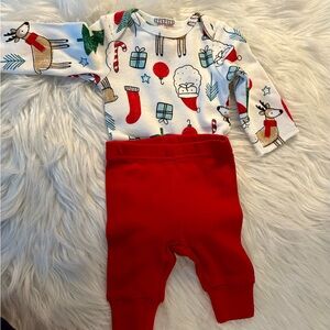 Festive Baby Outfit with Red Pants